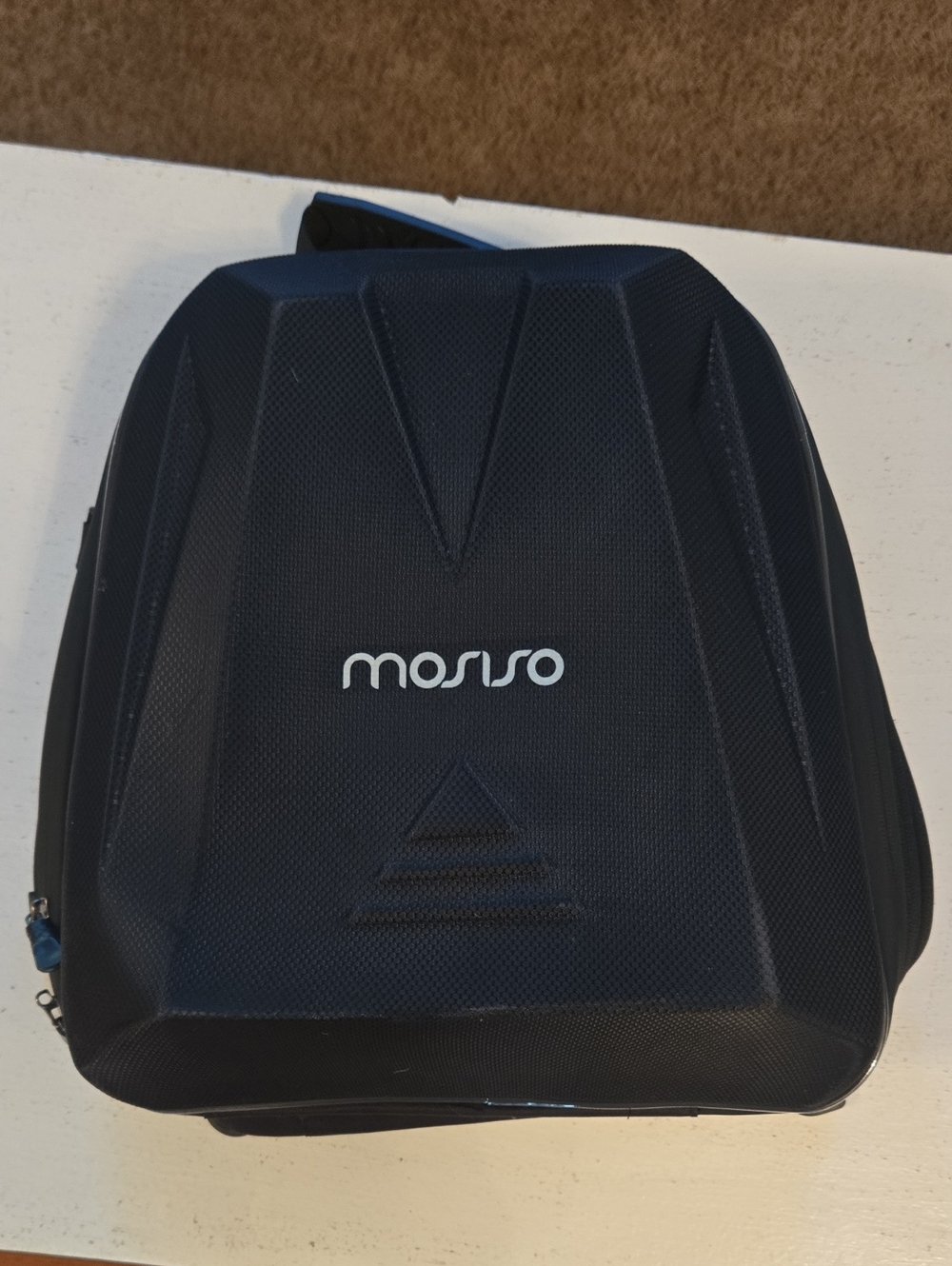 Mosiso Black Hard Shell Backpack - Sleek Bag Motorcycle or Bike
